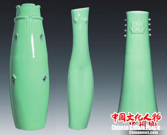 中国艺术家韩美林创作的青瓷。主办方供图