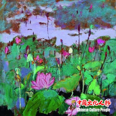 青荷（油画） 120×120厘米 张立平